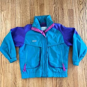 Rare VTG COLUMBIA SPORTSWEAR Powder Keg Radial Sleeve Color Block Jacket 90s M